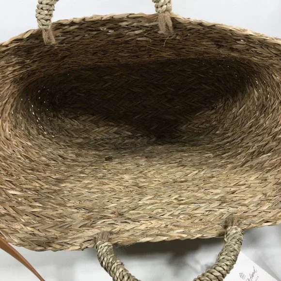 Hearth & Hand With Magnolia Natural Grass Woven Tote Bag 14 X 20” - Picture 9 of 12